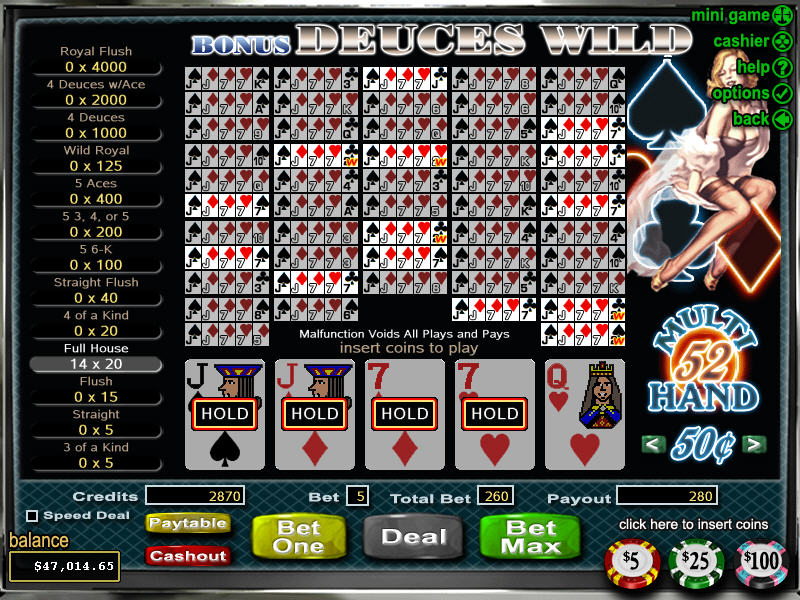 Deuces Wild Video Poker Multi Hand